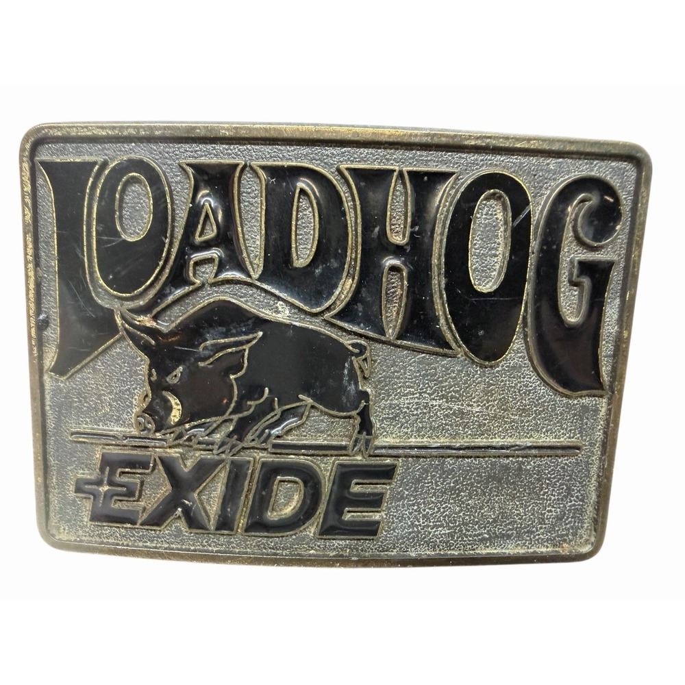 Vintage LOADHOG EXIDE Belt Buckle